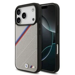Bmw Iphone 17 Pro Max Magsafe Case With Tri-Color Stripes And Metal Logo - Grey